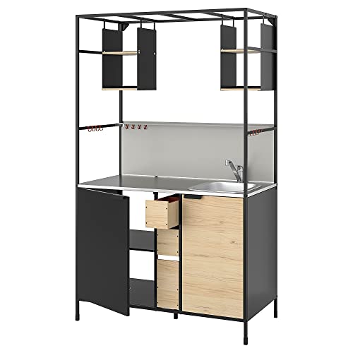 ProTuning ÄSPINGE Küchenzeile, 120x60x202 cm, Schwarz/Asche ProTuning ÄSPINGE Küchenzeile, 120x60x202 cm, Schwarz/Asche von ProTuning