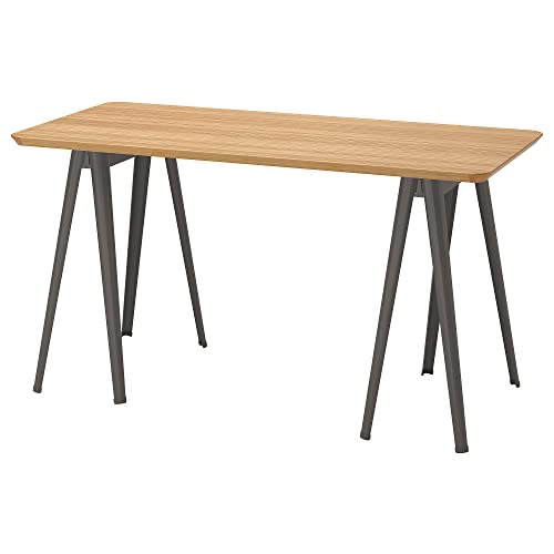 ProTuning ANFALLARE/NÄRSPEL Schreibtisch, 140x65 cm, Bambus/Dunkelgrau von ProTuning