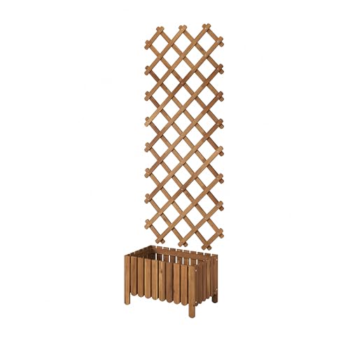 ProTuning ASKHOLMEN Blumenkasten mit Rankgitter, Outdoor, dunkelbraun von ProTuning