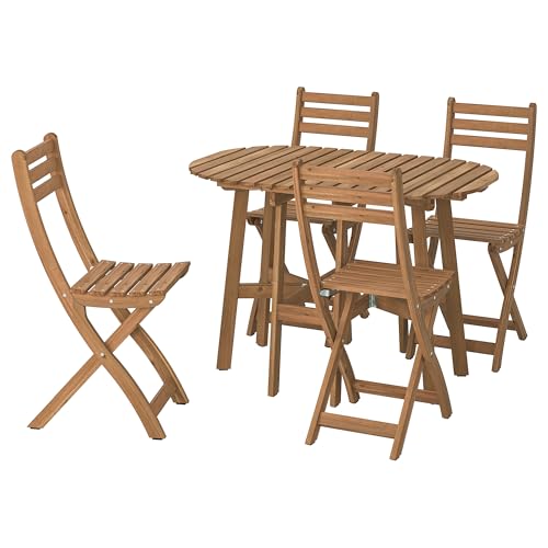 ProTuning ASKHOLMEN Tortisch + 4 Stühle, Outdoor, klappbar, dunkelbraun von ProTuning