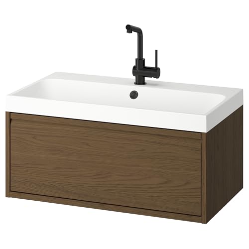 ProTuning BACKSJÖN/ÄNGSJÖN Waschtisch/Waschtisch/Wasserhahn, Braun Eichenoptik, 80x48x39cm von ProTuning