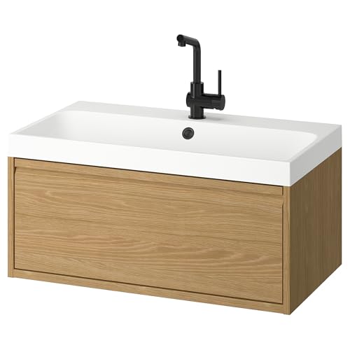 ProTuning BACKSJÖN/ÄNGSJÖN Waschtisch/Waschtisch/Wasserhahn, Eicheneffekt, 80x48x39cm von ProTuning