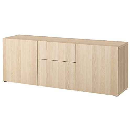ProTuning BESTÅ Aufbewahrungskombination mit Schubladen, 180 x 42 x 65 cm, weiß gebeizte Eichenoptik / Lappviken weiß gebeizte Eichenoptik von ProTuning