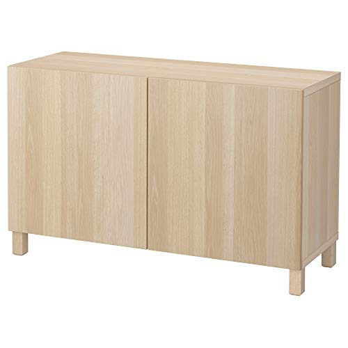 ProTuning BESTÅ Aufbewahrungskombination mit Türen, weiß gebeizter Eicheneffekt/Lappviken/Stubbarp weiß gebeizte Eichenoptik, 120 x 42 x 74 cm von ProTuning