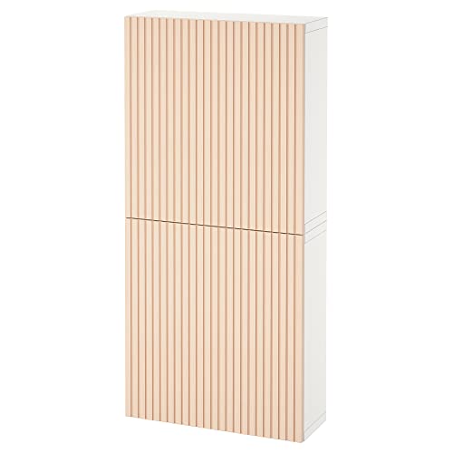 ProTuning BESTÅ Hängeschrank mit 2 Türen, Weiß/Björköviken Birkenfurnier, 60x22x128 cm von ProTuning