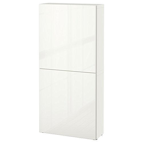 ProTuning BESTÅ Hängeschrank mit 2 Türen, Weiß/Selsviken Hochglanz/Weiß, 60x22x128 cm von ProTuning