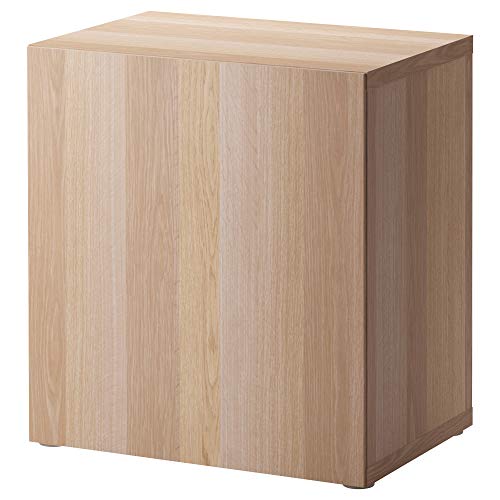 ProTuning BESTÅ Regal mit Tür, 60 x 42 x 64 cm, weiß gebeizte Eichenoptik / Lappviken weiß gebeizte Eichenoptik von ProTuning