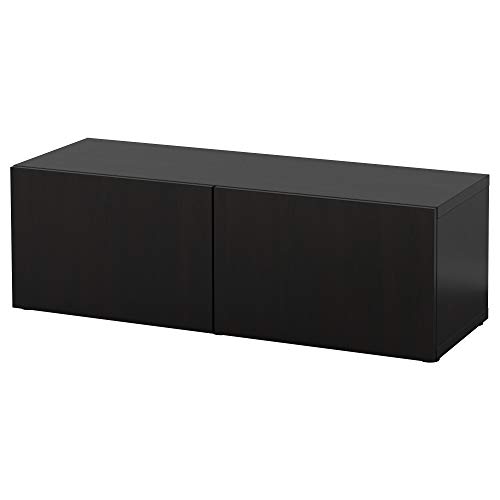 ProTuning BESTÅ Regal mit Türen, 120x42x38 cm, Schwarzbraun/Lappviken Schwarz-Braun von ProTuning