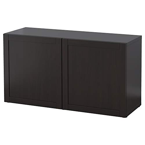 ProTuning BESTÅ Regal mit Türen, 120x42x64 cm, Schwarzbraun/Hanviken Schwarzbraun von ProTuning