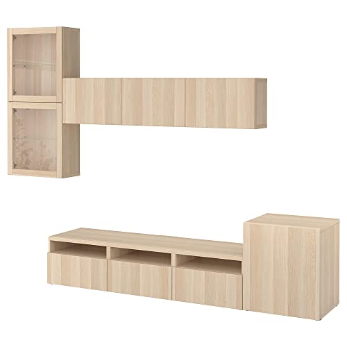 ProTuning BESTÅ TV-Aufbewahrungskombination/Glastüren, weiß gebeizte Eichenoptik/Lappviken weiß gebeizte Eiche eff Klarglas, 300 x 42 x 211 cm ProTuning BESTÅ TV-Aufbewahrungskombination/Glastüren, weiß gebeizte Eichenoptik/Lappviken weiß gebeizte Eiche eff Klarglas, 300 x 42 x 211 cm von ProTuning