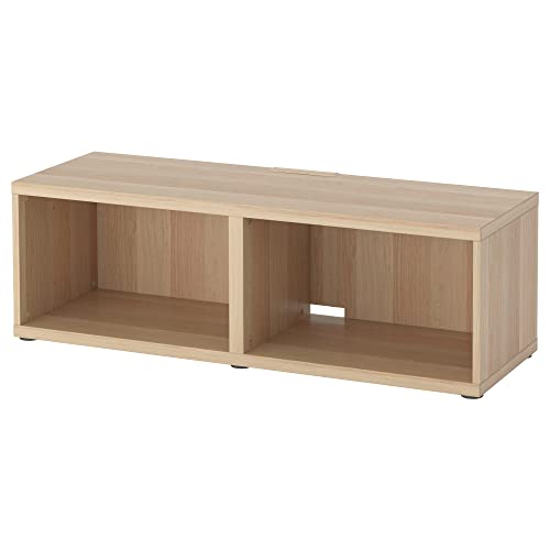 ProTuning BESTÅ TV-Bank, weiß gebeizte Eiche, 120 x 40 x 38 cm von ProTuning