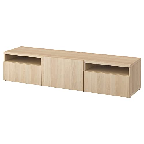 ProTuning BESTÅ TV-Bank, weiß gebeizte Eichenoptik/Lappviken weiß gebeizte Eiche, 180 x 42 x 39 cm von ProTuning