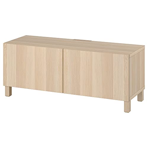 ProTuning BESTÅ TV-Bank mit Türen, weiß gebeizte Eichenoptik/Lappviken/Stubbarp weiß gebeizte Eichenoptik, 120 x 42 x 48 cm von ProTuning