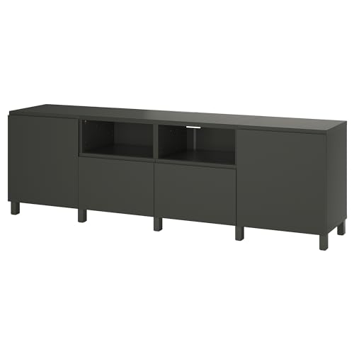 ProTuning BESTÅ TV-Bank mit Türen und Schubladen, dunkelgrau/Västerviken/Stubbarp dunkelgrau, 240x42x74cm von ProTuning
