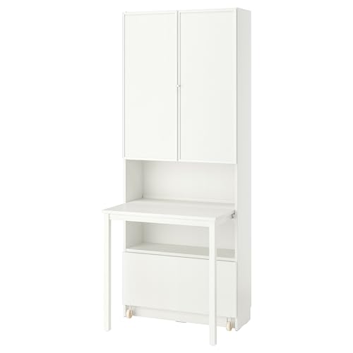 ProTuning BILLY/HÖGBO Bücherregal mit Schreibtisch und Schublade, Weiß, 80x202 cm von ProTuning