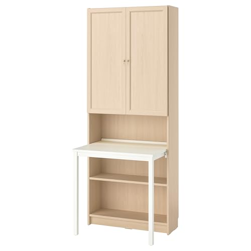ProTuning BILLY/OXBERG Bücherregal mit Schreibtisch, 80x202 cm, Birken-Effekt/Weiß von ProTuning