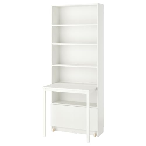 ProTuning BILLY Bücherregal mit Schreibtisch und Schublade, Weiß, 80x202 cm von ProTuning