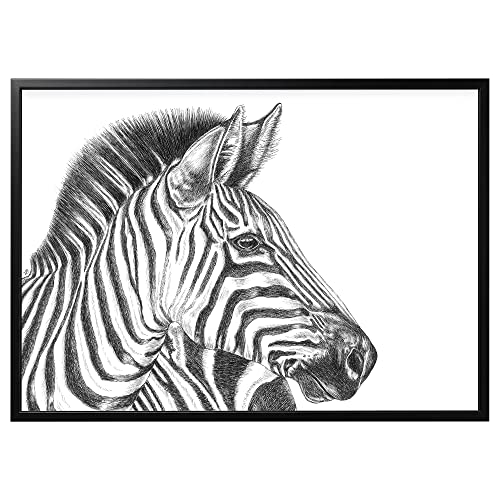 ProTuning BJÖRKSTA Bild mit Rahmen, 140x100 cm, Zebrazeichnung/Schwarz von ProTuning