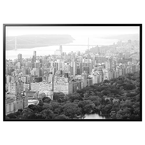 ProTuning BJÖRKSTA Bild mit Rahmen, 200x140 cm, Panorama-Stadtansicht/Schwarz von ProTuning