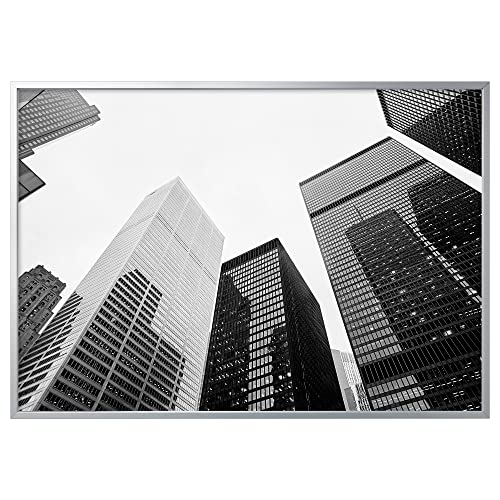 ProTuning BJÖRKSTA Bild mit Rahmen 200x140 cm schwarz weiß Wolkenkratzer Alu-Farbe von ProTuning