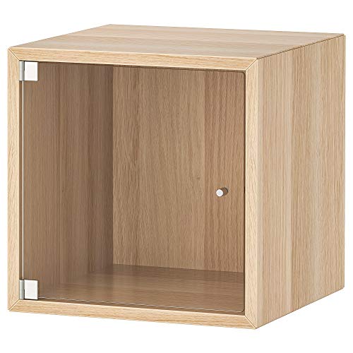 ProTuning EKET Hängeschrank mit Glastür, weiß gebeizte Eiche, 35x35x35cm von ProTuning