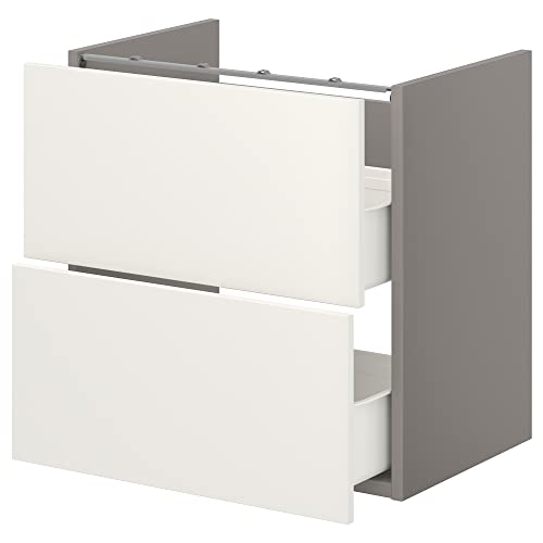 ProTuning ENHET Base cb f Waschtisch mit 2 Schubladen, grau/weiß, 60 x 42 x 60 cm von ProTuning