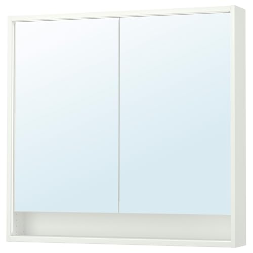 ProTuning FAXÄLVEN Spiegelschrank mit Einbaubeleuchtung, 100x15x95cm, Weiß von ProTuning