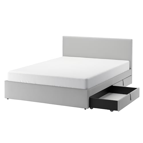 ProTuning GLADSTAD Polsterbett 2 Aufbewahrungsboxen 180x200 cm Kabusa Hellgrau von ProTuning