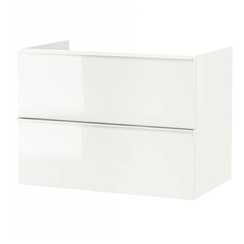 ProTuning GODMORGON Waschtisch mit 2 Schubladen, 80x47x58 cm, Weiß Hochglanz von ProTuning