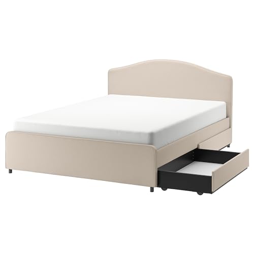 ProTuning HAUGA Polsterbett, 2 Aufbewahrungsboxen, 180x200 cm, Lofallet beige von ProTuning