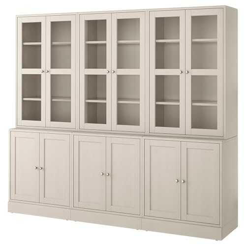 ProTuning HAVSTA Aufbewahrungskombination mit Glastüren, 243 x 47 x 212 cm, grau-beige von ProTuning