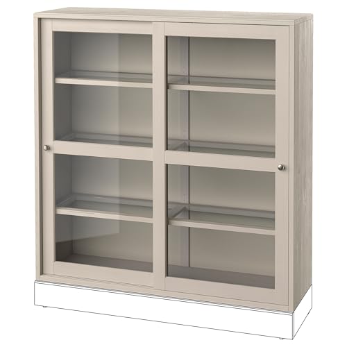 ProTuning HAVSTA Glastürenschrank, 121x35x123 cm, grau-beige von ProTuning