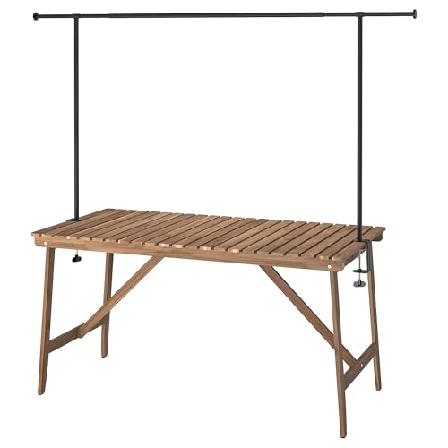 ProTuning HELGEÖ/ASKHOLMEN Tisch mit Dekostab, 143 cm, Outdoor dunkelbraun/schwarz von ProTuning