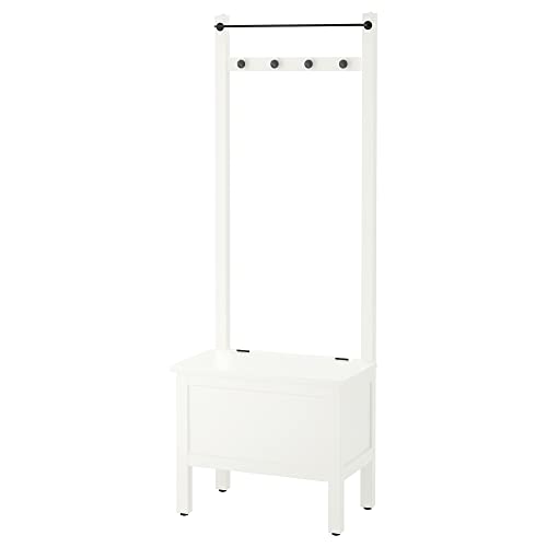 ProTuning HEMNES Sitzbank mit Handtuchhalter/4 Haken, 64 x 37 x 173 cm, Weiß von ProTuning