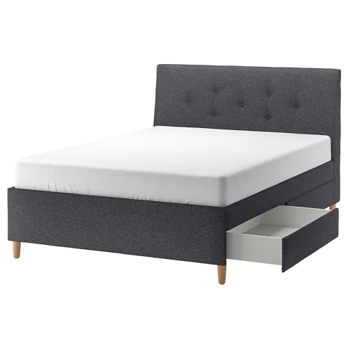 ProTuning IDANÄS Polsterbett mit Stauraum, 160 x 200 cm, Gunnared Dunkelgrau von ProTuning