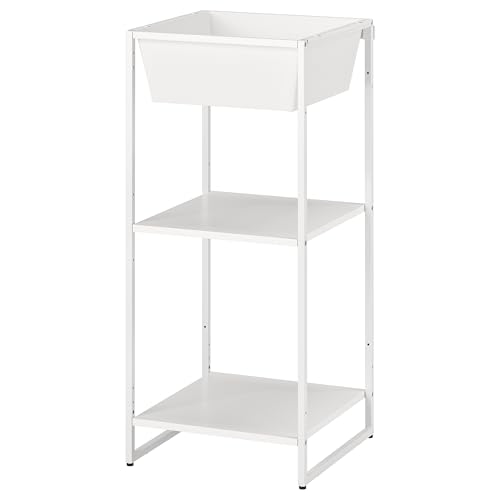 ProTuning JOSTEIN Regal mit Behälter, In/Outdoor/Metall weiß, 41x40x90cm von ProTuning