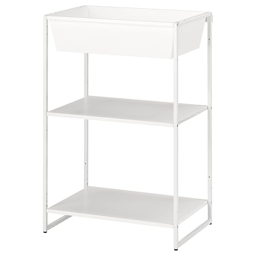 ProTuning JOSTEIN Regal mit Behälter, In/Outdoor/Metall weiß, 61x40x90 cm von ProTuning
