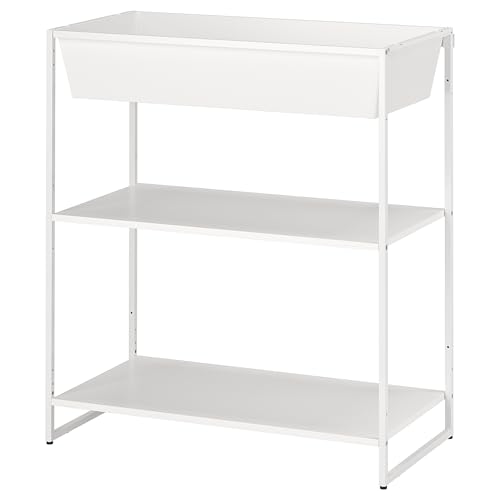 ProTuning JOSTEIN Regal mit Behälter, In/Outdoor/Metall weiß, 81x40x90 cm von ProTuning