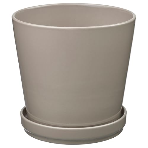 ProTuning KLOTLÖNN Pflanzkübel mit Untersetzer, In/Outdoor/Grau/Beige, 19 cm von ProTuning