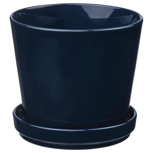 ProTuning KLOTLÖNN Pflanzkübel mit Untersetzer, In/Outdoor/Schwarz-Blau, 15 cm von ProTuning