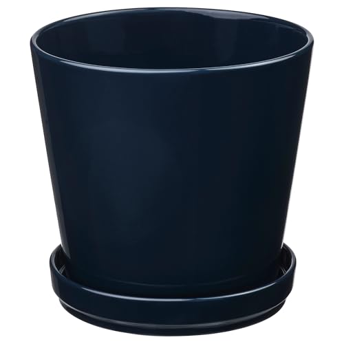 ProTuning KLOTLÖNN Pflanzkübel mit Untersetzer, In/Outdoor/Schwarz-Blau, 19 cm von ProTuning