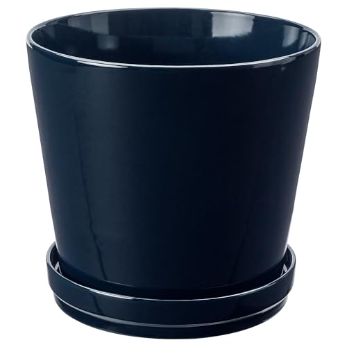 ProTuning KLOTLÖNN Pflanzkübel mit Untersetzer, In/Outdoor/Schwarz-Blau, 24 cm von ProTuning