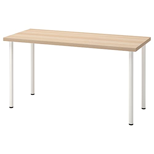 ProTuning LAGKAPTEN/ADILS Schreibtisch, 140x60 cm, weiß gebeizte Eichenoptik / Weiß von ProTuning