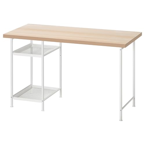ProTuning LAGKAPTEN/SPÄND Schreibtisch, 120x60 cm, weiß gebeizte Eichenoptik / Weiß von ProTuning