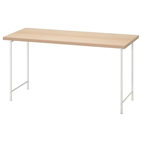 ProTuning LAGKAPTEN/SPÄND Schreibtisch, 140x60 cm, weiß gebeizte Eichenoptik / Weiß von ProTuning