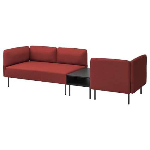 ProTuning LILLEHEM 3-Sitzer Modulares Sofa mit Beistelltisch, Gunnared Braun-Rot/Metall von ProTuning