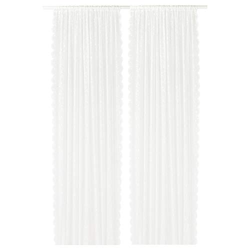 ProTuning LILLYANA Gardinen Transparent 1 Paar 145x300cm Weiß/Blume von ProTuning