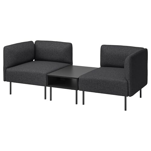 ProTuning Lillehem 2-Sitzer Modulares Sofa mit Beistelltisch, Gunnared Dunkelgrau/Metall von ProTuning