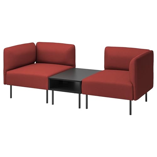 ProTuning Lillehem Modulares 2-Sitzer-Sofa mit Beistelltisch, Gunnared/braun-rotes Metall von ProTuning