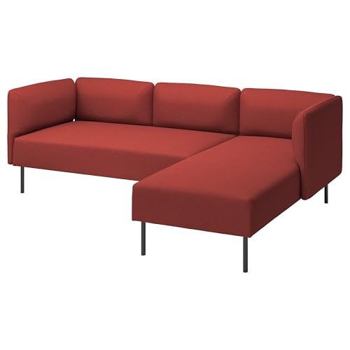 ProTuning Lillehem Modulares 3-Sitzer-Sofa mit Chaiselongue, Gunnared/braun-rotes Metall von ProTuning